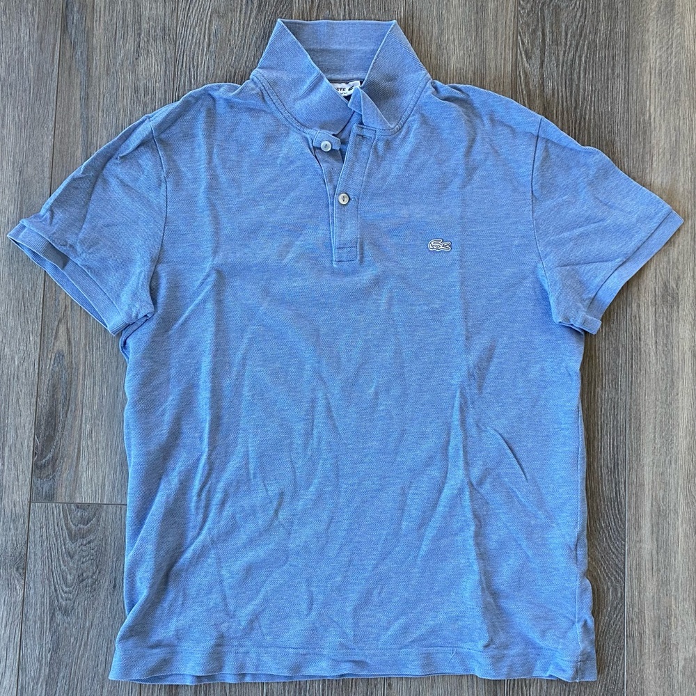 Mens Lacoste Blue Short Sleeve Polo